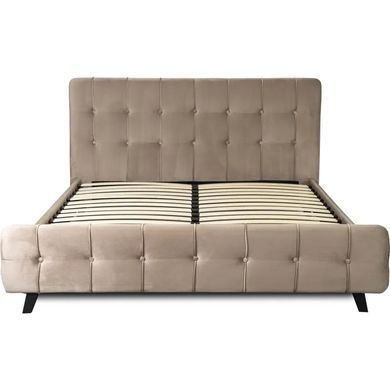 Ліжко двоспальне оксамитове MEBEL ELITE LINO Velvet, 160x200 см, Бежевий фотографія