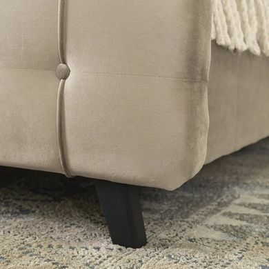 Ліжко двоспальне оксамитове MEBEL ELITE LINO Velvet, 160x200 см, Бежевий фотографія