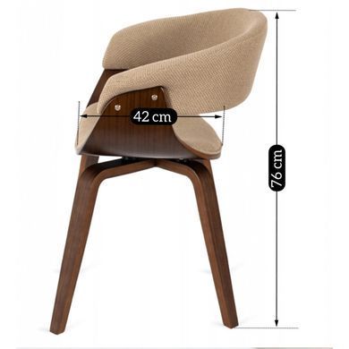 Стілець MEBEL ELITE GARY 2 Бежевий / горіховий фотографія