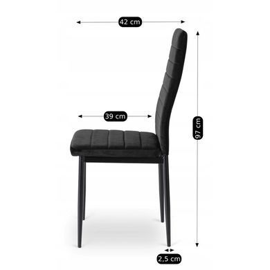 Стілець оксамитовий MEBEL ELITE NARIS Velvet Чорний фотографія