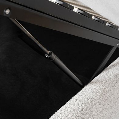 Ліжко двоспальне MEBEL ELITE HAGA 160x200 см Сірий Букле фотографія