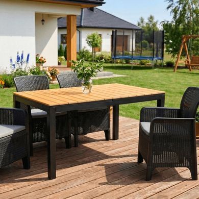 Стіл Розкладний обідній ARGOS MEBEL ELITE 160(260)х90 Дуб/чорний фотографія