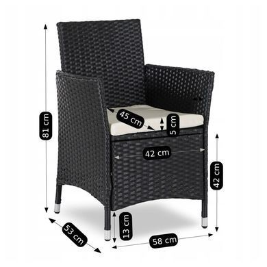 Комплект садовой мебели MEBEL ELITE POMONA Черный