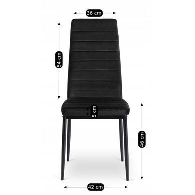 Стілець оксамитовий MEBEL ELITE NARIS Velvet Чорний фотографія
