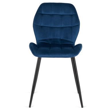 Стілець оксамитовий MEBEL ELITE LUCKY Velvet, Синій / Чорний фотографія