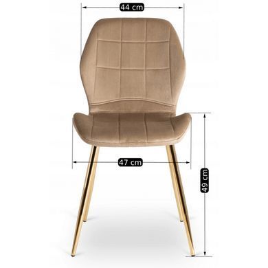 Стілець оксамитовий MEBEL ELITE IRYS Velvet Беж/золото фотографія