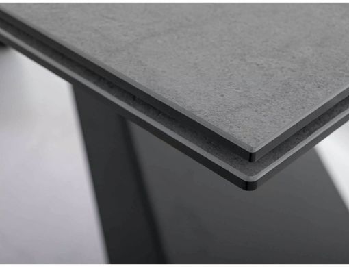Стіл Обідній DIUNA CERAMIC Signal PIETRA DI SAVOIA 160(240)X90 Світло Сірий Мат/ Чорний мат фотографія