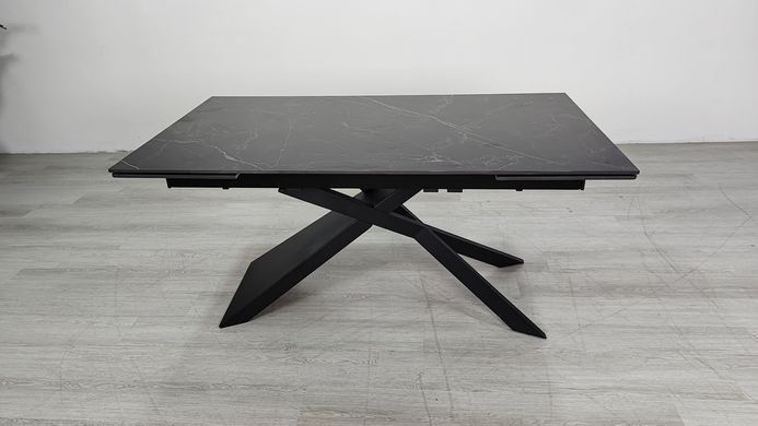 Стіл розкладний MADISON CERAMIC Intarsio 160(240)*90 чорний мат/чорний фотографія