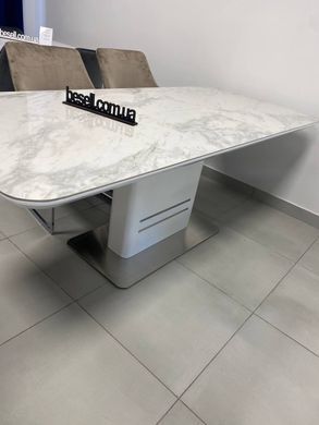 Стіл Обідній CARTIER CERAMIC Signal 160(210)x90 Білий з Ефектом Мармуру фотографія