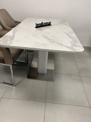 Стіл Обідній CARTIER CERAMIC Signal 160(210)x90 Білий з Ефектом Мармуру фотографія