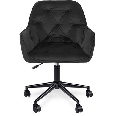 Стілець офісний поворотний оксамитовий MEBEL ELITE MILAN 2 Velvet Чорний / Чорний фотографія