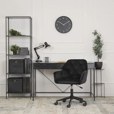 Стілець офісний поворотний оксамитовий MEBEL ELITE MILAN 2 Velvet Чорний / Чорний фотографія
