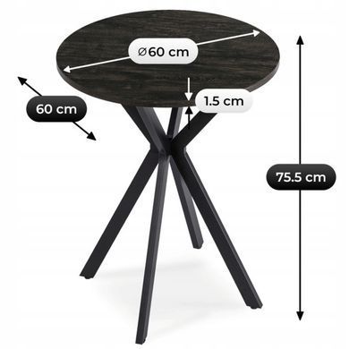 Стол MEBEL ELITE LAUREN 60X60 Черный фотография