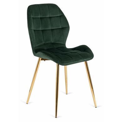 Стілець оксамитовий MEBEL ELITE LUCKY Velvet Зелений / Золотий фотографія