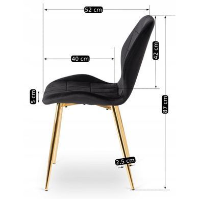 Стілець оксамитовий MEBEL ELITE IRYS Velvet Чорний/золото фотографія