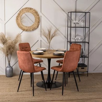 Стілець оксамитовий MEBEL ELITE PERU Velvet, Рудий фотографія