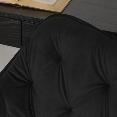 Стілець офісний поворотний оксамитовий MEBEL ELITE MILAN 2 Velvet Чорний / Чорний фотографія