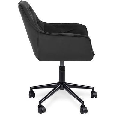Стілець офісний поворотний оксамитовий MEBEL ELITE MILAN 2 Velvet Чорний / Чорний фотографія