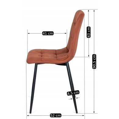 Стілець оксамитовий MEBEL ELITE PERU Velvet, Рудий фотографія