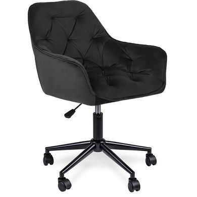 Стілець офісний поворотний оксамитовий MEBEL ELITE MILAN 2 Velvet Чорний / Чорний фотографія