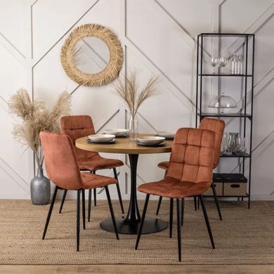 Стілець оксамитовий MEBEL ELITE PERU Velvet, Рудий фотографія