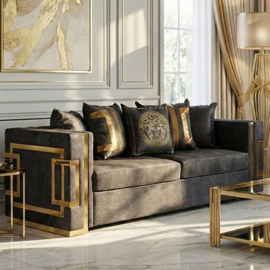 Диван MEBEL ELITE PALLAZO 3S Чорний фотографія