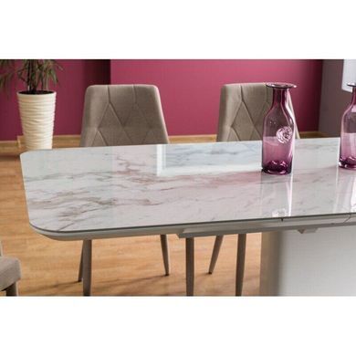 Стіл Обідній CARTIER CERAMIC Signal 160(210)x90 Білий з Ефектом Мармуру фотографія