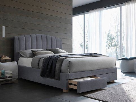 Кровать EMOTION VELVET Signal 160x200 Серый фотография