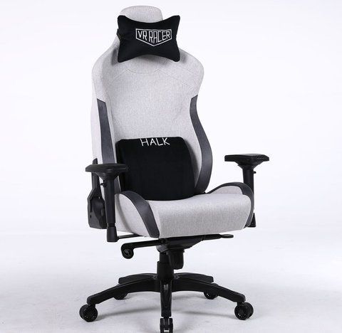 Комп'ютерне крісло VR Racer Textile Halk AMF Сірий - чорний фотографія