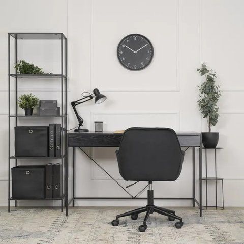 Стул офисный поворотный бархатный MEBEL ELITE MILAN 2 Velvet Черный / Черный фотография