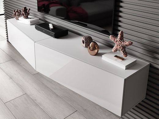 ТВ Тумба VIGO Slant 180 Cama Білий мат / Білий глянець фотографія