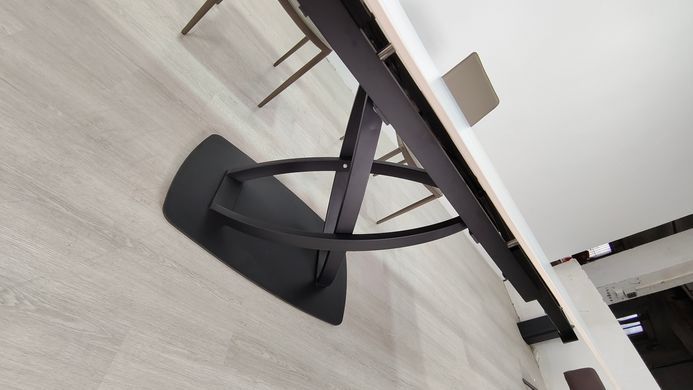 Стіл розкладний HILDA CERAMIC Intarsio 160(240)*90 білий мат/чорний фотографія