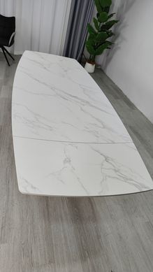 Стіл розкладний GILBERT CERAMIC Intarsio 160(240)*90 білий мат/чорний фотографія
