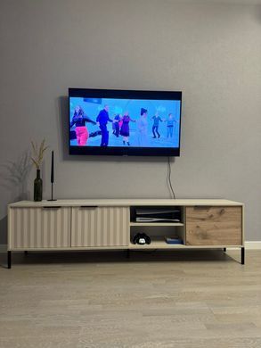 Тумба під телевізор Perfect Home Рейв / Rave 3-дверна 3D/203 Беж/вікінг фотографія