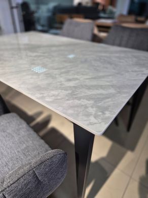 Стіл NORMAN CERAMIC Muie White Intarsio 140x90 Білий Глянець Кераміка Чорний фотографія