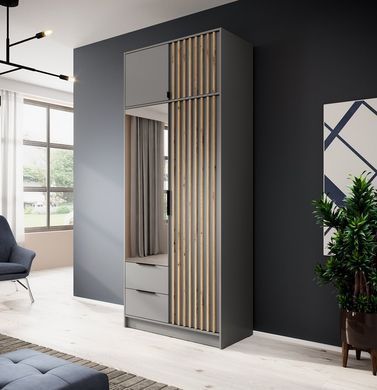 Тумба-надставка Perfect Home Нелли / Nelly 2D 2-дверная Серый/дуб артизан фотография
