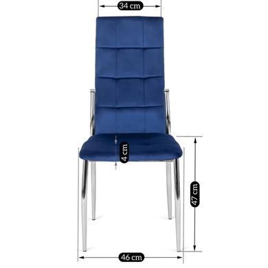 Стілець оксамитовий MEBEL ELITE MOLLY Velvet Темно-синій фотографія