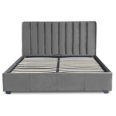 Кровать двуспальная бархатная 140x200 MEBEL ELITE MARI Velvet Серый фотография