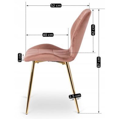 Стілець оксамитовий MEBEL ELITE IRYS Velvet Рожевий/золото фотографія