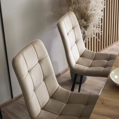 Стул бархатный MEBEL ELITE PERU Velvet, Бежевый фотография