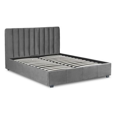 Кровать двуспальная бархатная 140x200 MEBEL ELITE MARI Velvet Серый фотография