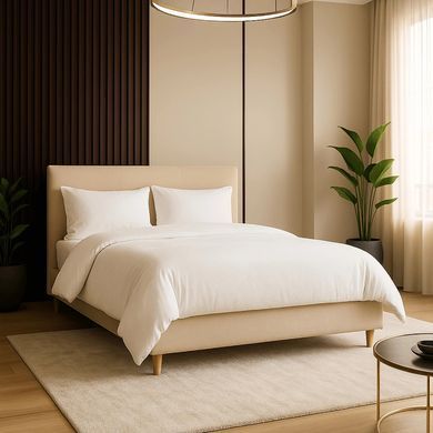 Ліжко двоспальне MEBEL ELITE KIOTO 140x200 см Беж фотографія