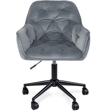 Стілець офісний поворотний оксамитовий MEBEL ELITE MILAN 2 Velvet Сірий / Чорний фотографія