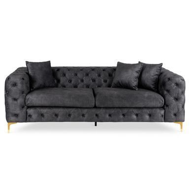 Диван MEBEL ELITE SORRENTO 3S Черный фотография
