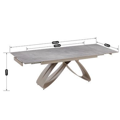 Стол раскладной MEBEL ELITE LUIGI 160(240)х90 см Серый мрамор/кашемир фотография