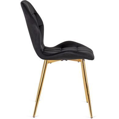 Стілець оксамитовий MEBEL ELITE LUCKY Velvet Чорний / Золотий фотографія