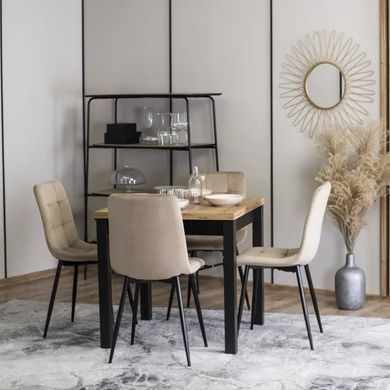 Стул бархатный MEBEL ELITE PERU Velvet, Бежевый фотография