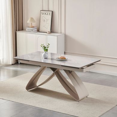 Стол раскладной MEBEL ELITE LUIGI 160(240)х90 см Серый мрамор/кашемир фотография