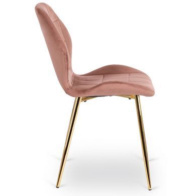 Стілець оксамитовий MEBEL ELITE IRYS Velvet Рожевий/золото фотографія