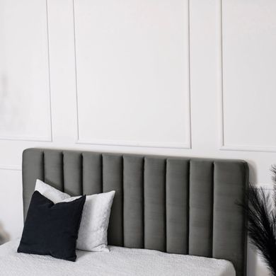 Кровать двуспальная бархатная 140x200 MEBEL ELITE MARI Velvet Серый фотография
